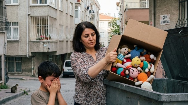 Üvey Anne, 9 Yaşındaki Çocuğun Lösemili Çocuklar İçin Ördüğü Oyuncakları Çöpe Atınca Kendi Kazdığı Kuyuya Düştü