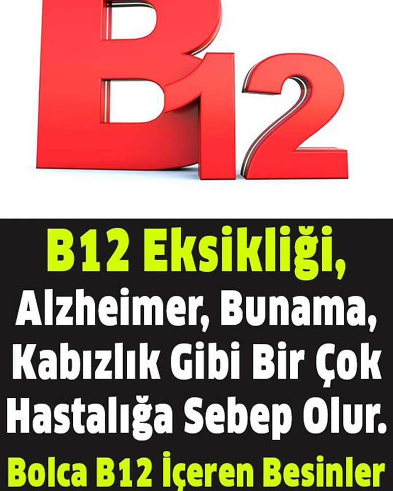 B12 Vitamini Bolca Kapsayan Yiyecekler