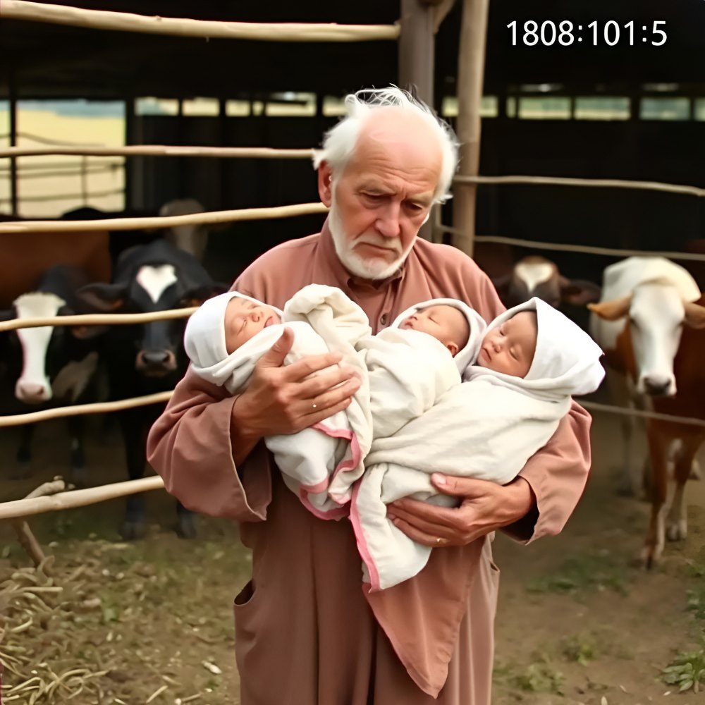 Yaşlı bir adam çiftliğinde terk edilmiş üç bebek buldu