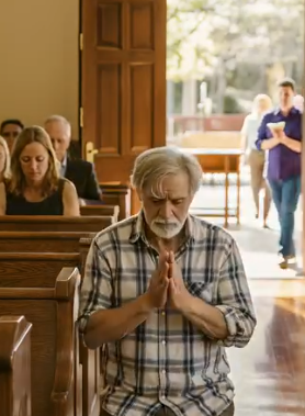 Kirli Kıyafetler İçindeki Evsiz Adam Kiliseye Girdi