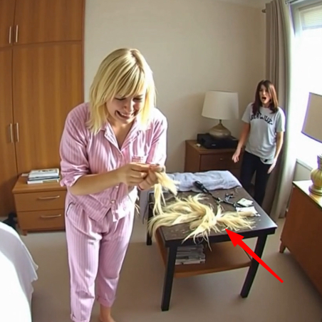 Annem ve babam uyurken saçımı kestiler, böylece daha az güzel görüneceğim