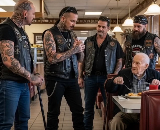 Bir motosikletçi, bir dinerde 81 yaşındaki bir gaziyi tokatladı – ardından yaşananlar hayal edilemezdi…