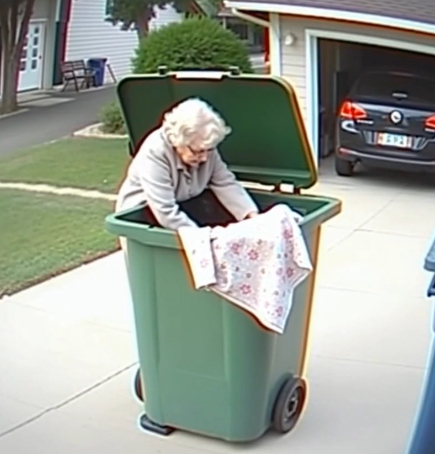 Gelinimin torunumun bebek battaniyesini çöpe attığını gördüm. Onu kurtardım.