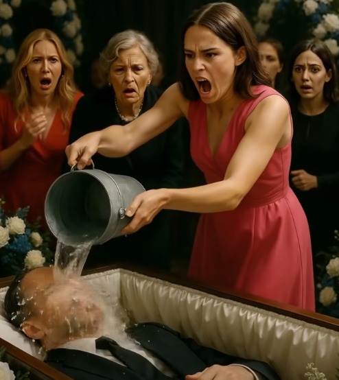 Kadın, Kocasının Tabutunun Yanında Diz Çöktü ve Kova İçindekileri Yüzüne Dökme İhtiyacı Hissetti