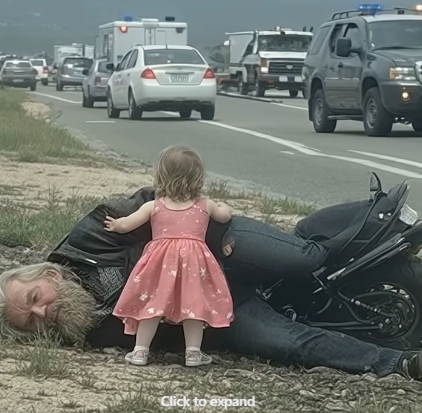 Prenses Elbisesindeki Küçük Kızın Yaralı Bikerı Bırakmaması – Hatta Polis Bile Başaramadı