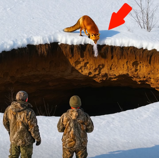 Tilki avcıları geniş, boş bir sahada derin bir çukura yönlendirdi: İçeri baktıklarında gördükleri onları şok etti