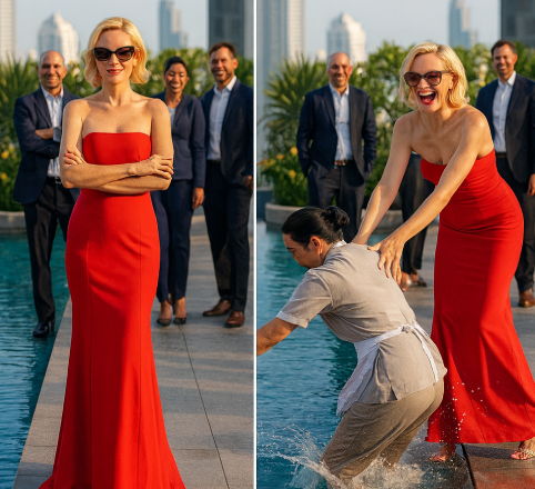 Bir Milyarderin Şımarık Kızı Hizmetçiyi Havuza İtti ve Arkadaşlarıyla Birlikte Ona Güldü — Ama Bir Sonraki Saniyede Neler Olacağını Asla Tahmin Edememişti