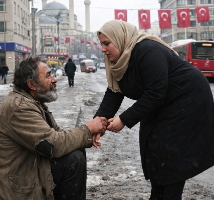 Hemşire Zeynep, her akşam nöbet çıkışı evsiz bir amcaya yemek götürüyordu