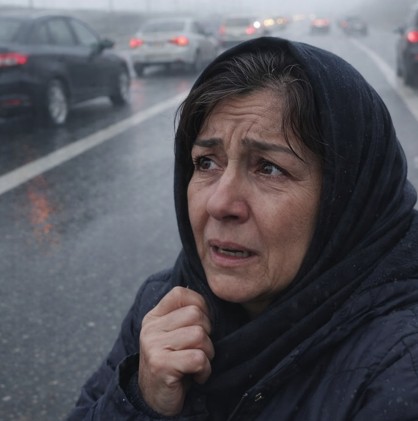 Kazaya karışmış yaşlı bir kadına yardım etmek için durmuştum