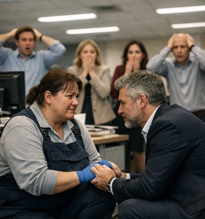 Ofiste herkes sağır-dilsiz sandıkları temizlikçi kadınla dalga geçiyor