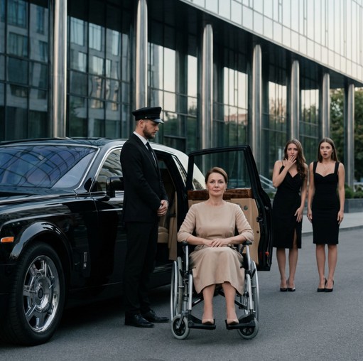 3 ZENGİN GENÇ KIZ, SADE GİYİMLİ ENGELLİ KADINLA DALGA GEÇTİ… AMA BİNA ÖNÜNDE DURAN ROLLS-ROYCE HER ŞEYİ ALTÜST ETTİ